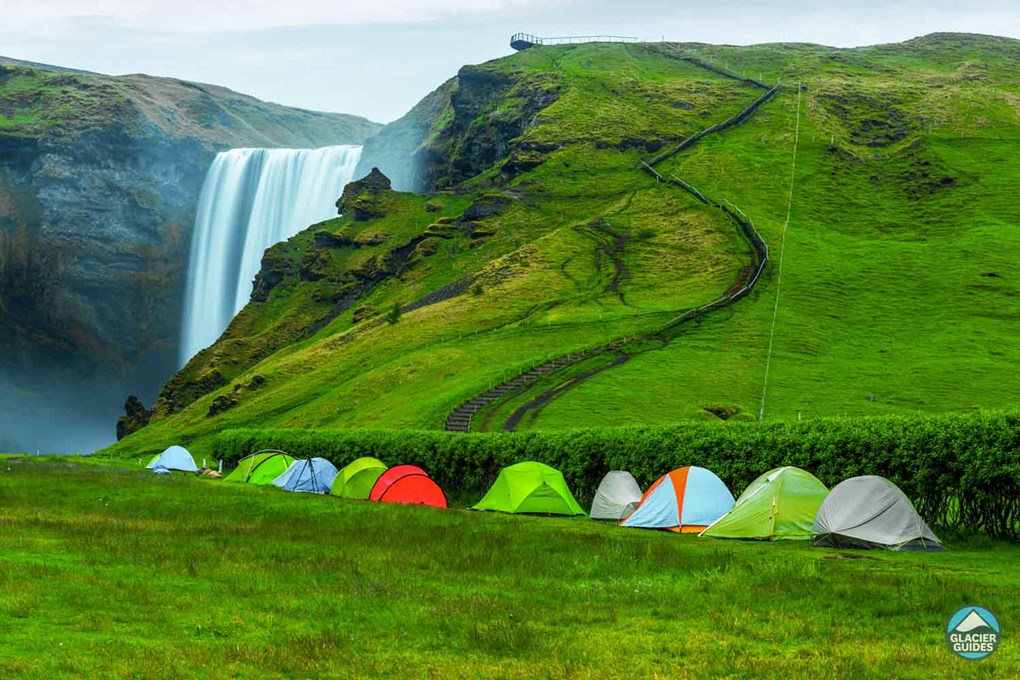 Skogafoss Staircase And Tents