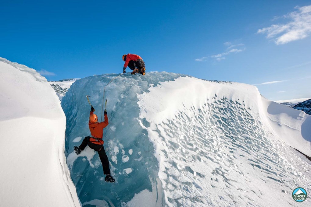 Ice Climbing on Solheomajokull Glacier