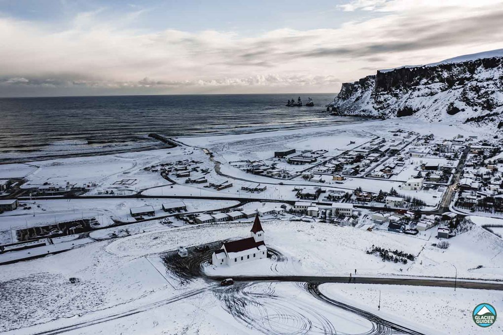 Vik village in winter