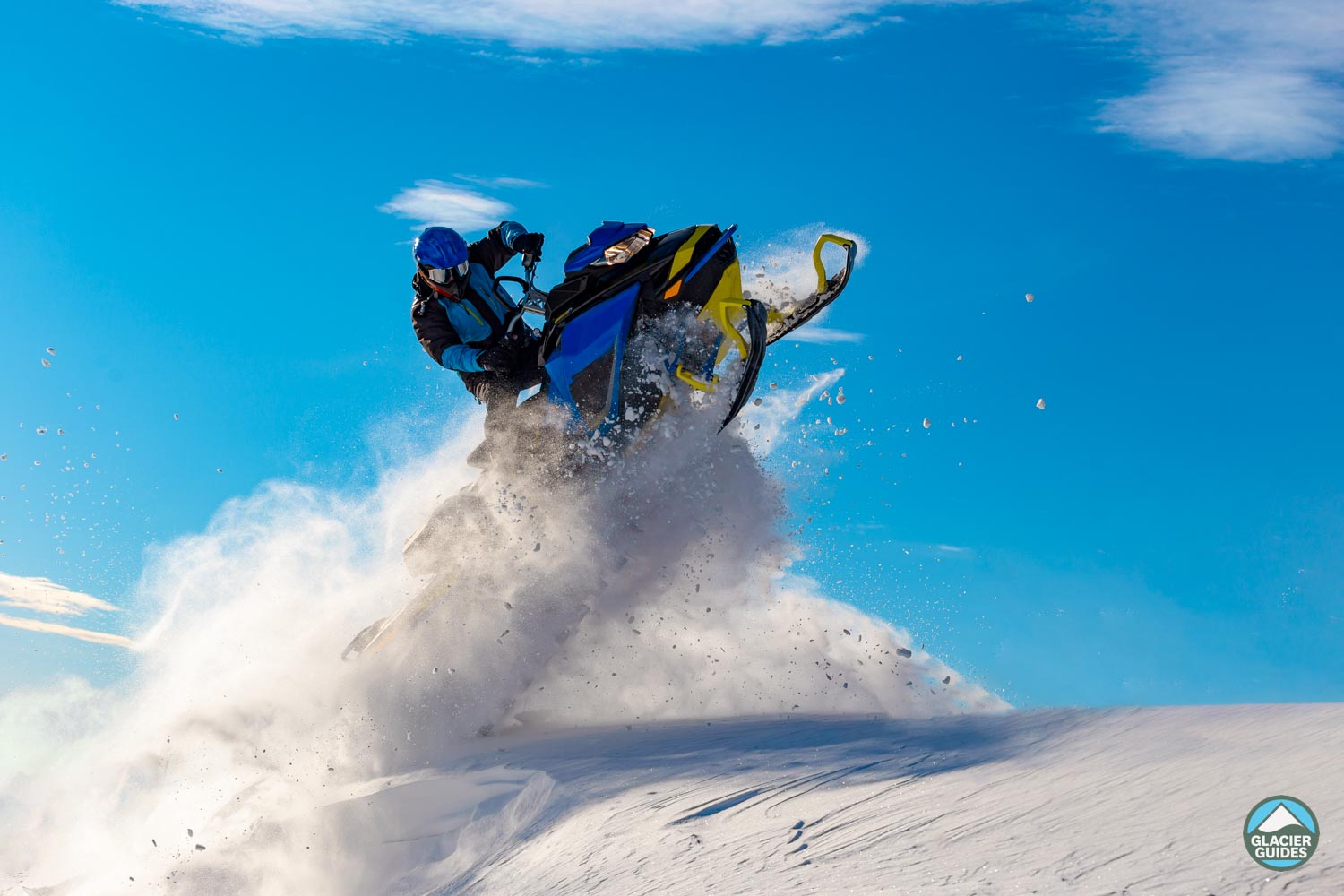 Snowmobile Trick Jump With Snow