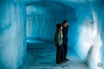 Couple inside Ice cave in Iceland