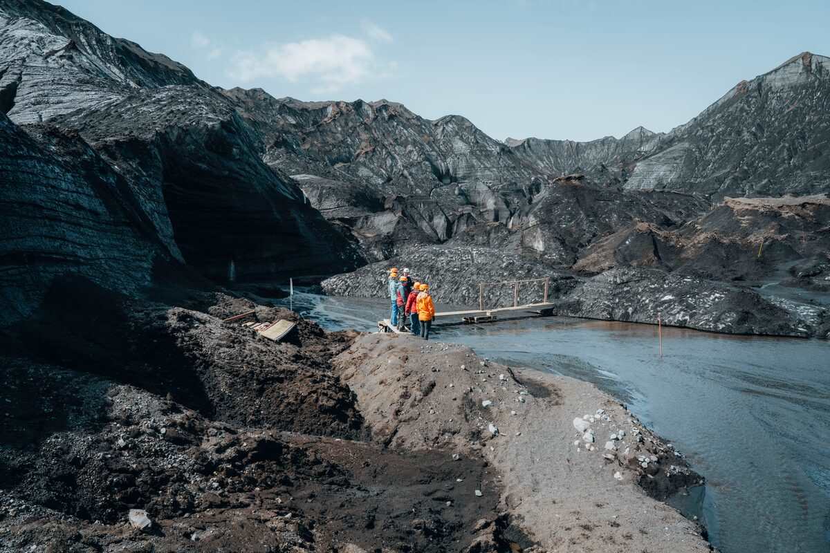River between Katla volcano glacier