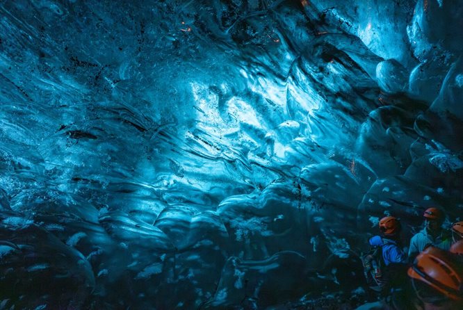 Crystal ice cave blue crystal wall patterns